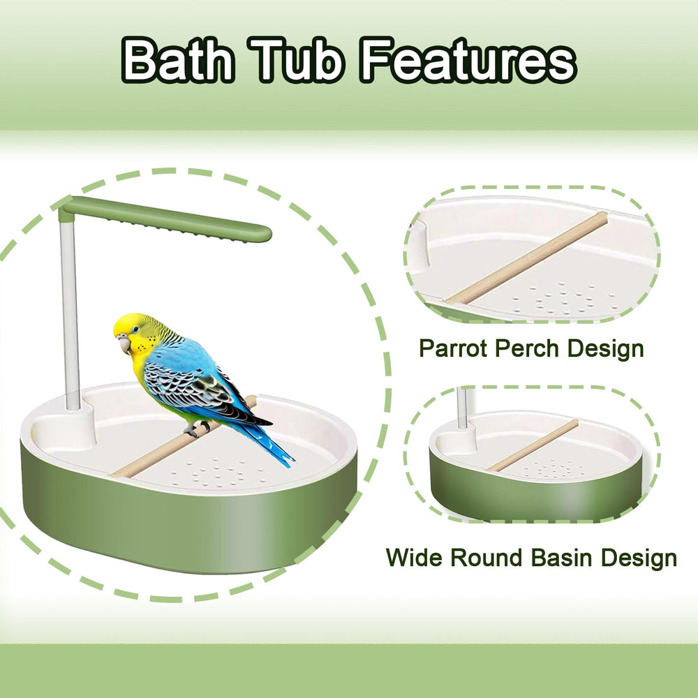 Xanadued parrot bath-edges-usage shows versatile design for play