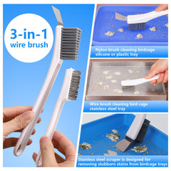 XANGNIER multi function brush cleans cage poles and wood surrounds 360 degrees