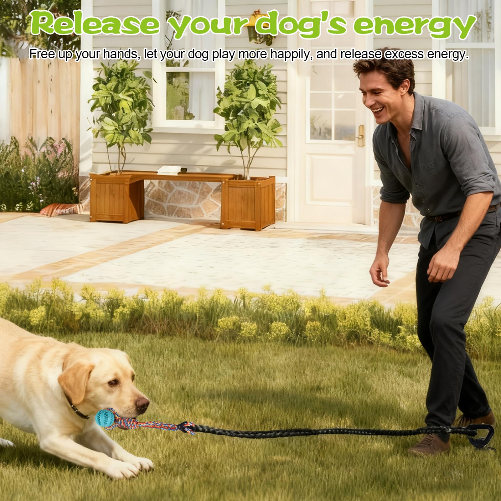 Xaninp Tether Tug upgraded steel ground stake provides sturdy anchoring