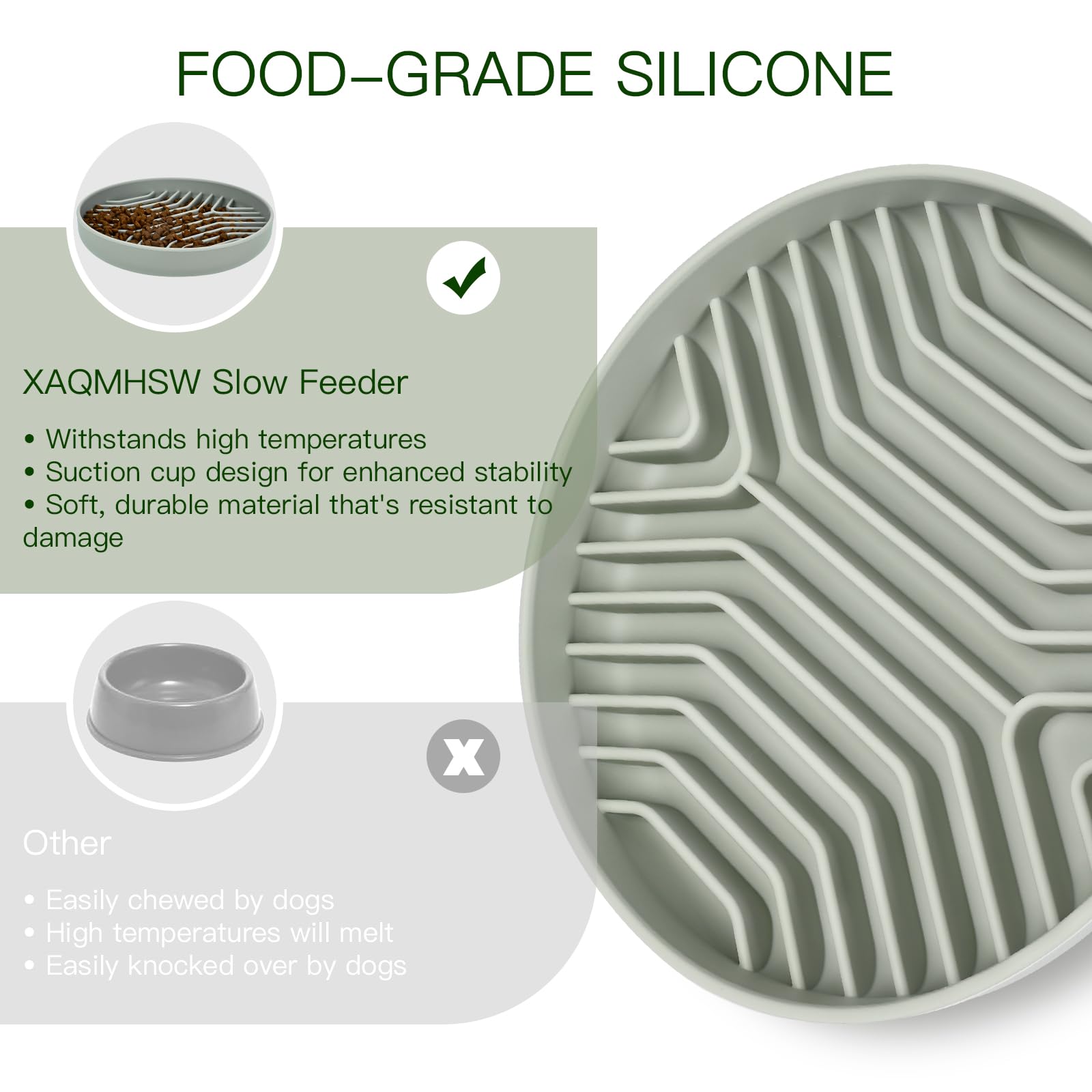 XAQMHSW cat slow-feeder bowl reduces gobbling during feeding.