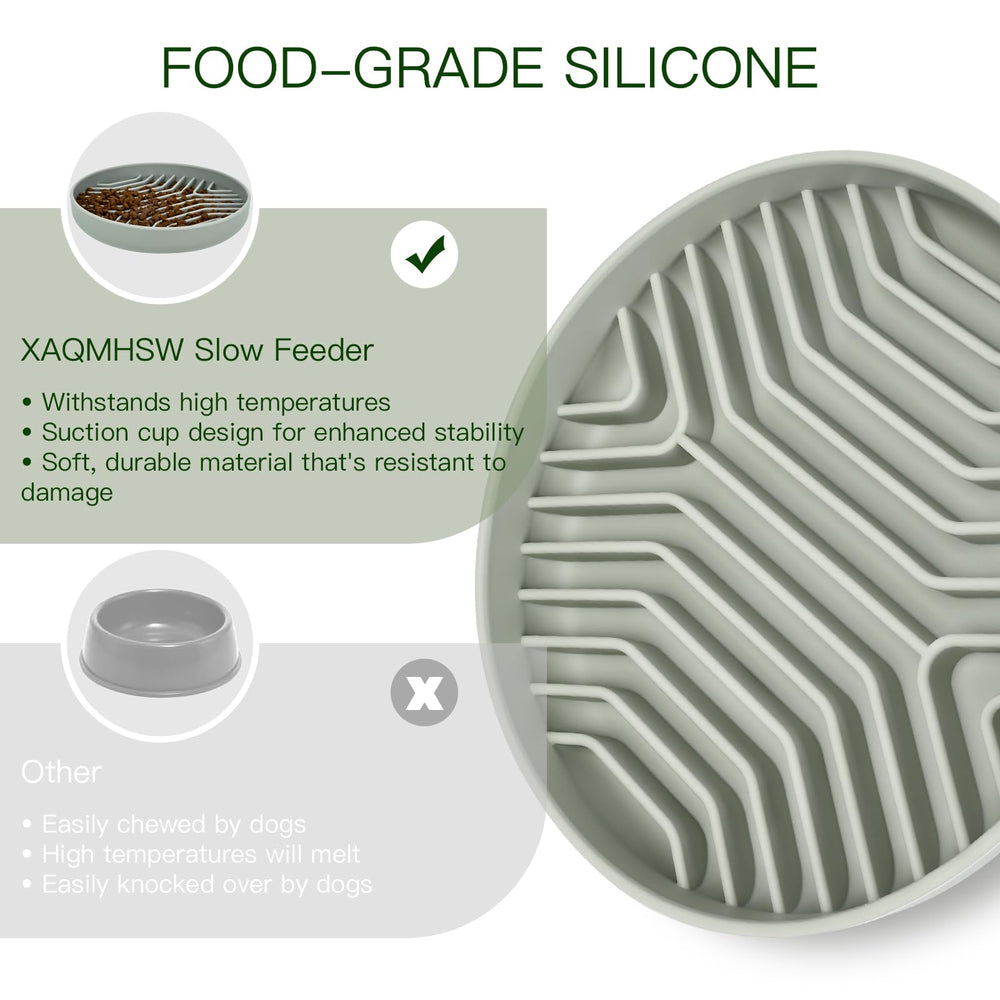 XAQMHSW cat slow-feeder bowl reduces gobbling during feeding.