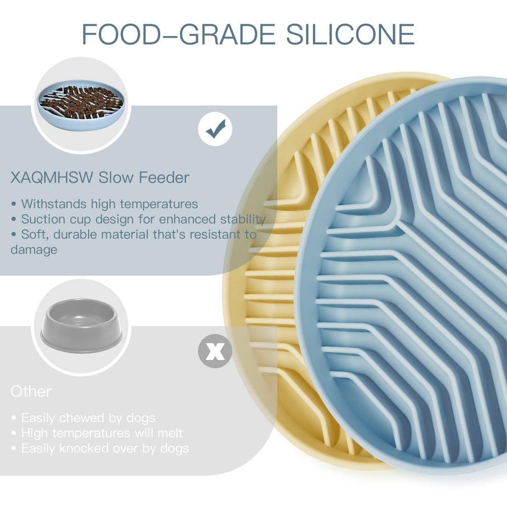XAQMHSW slow feeder bowl diameter 7.5 inches for versatile food fit.