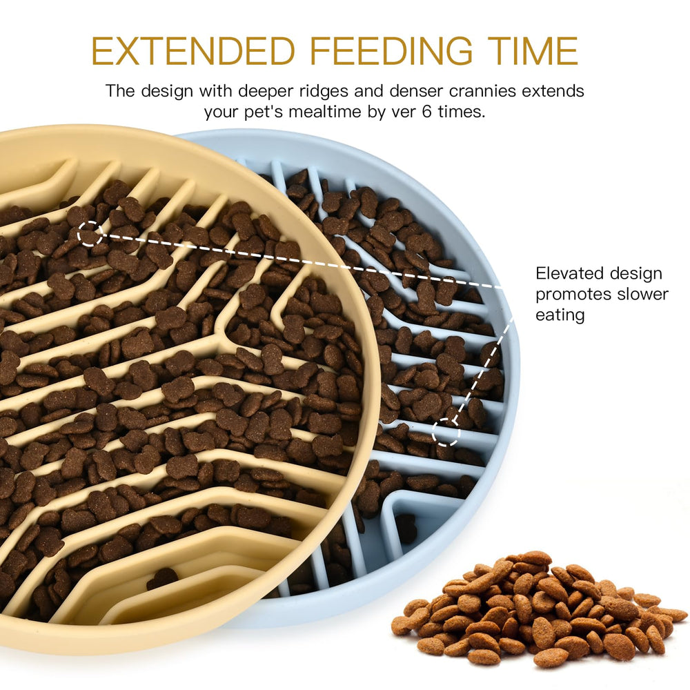 XAQMHSW slow feeder dog bowl suction cups keep bowls stable for spill-free mealtimes.