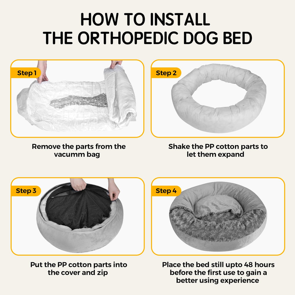 Xavaro cave dog bed with blanket top view showing warm cocoon for naps.