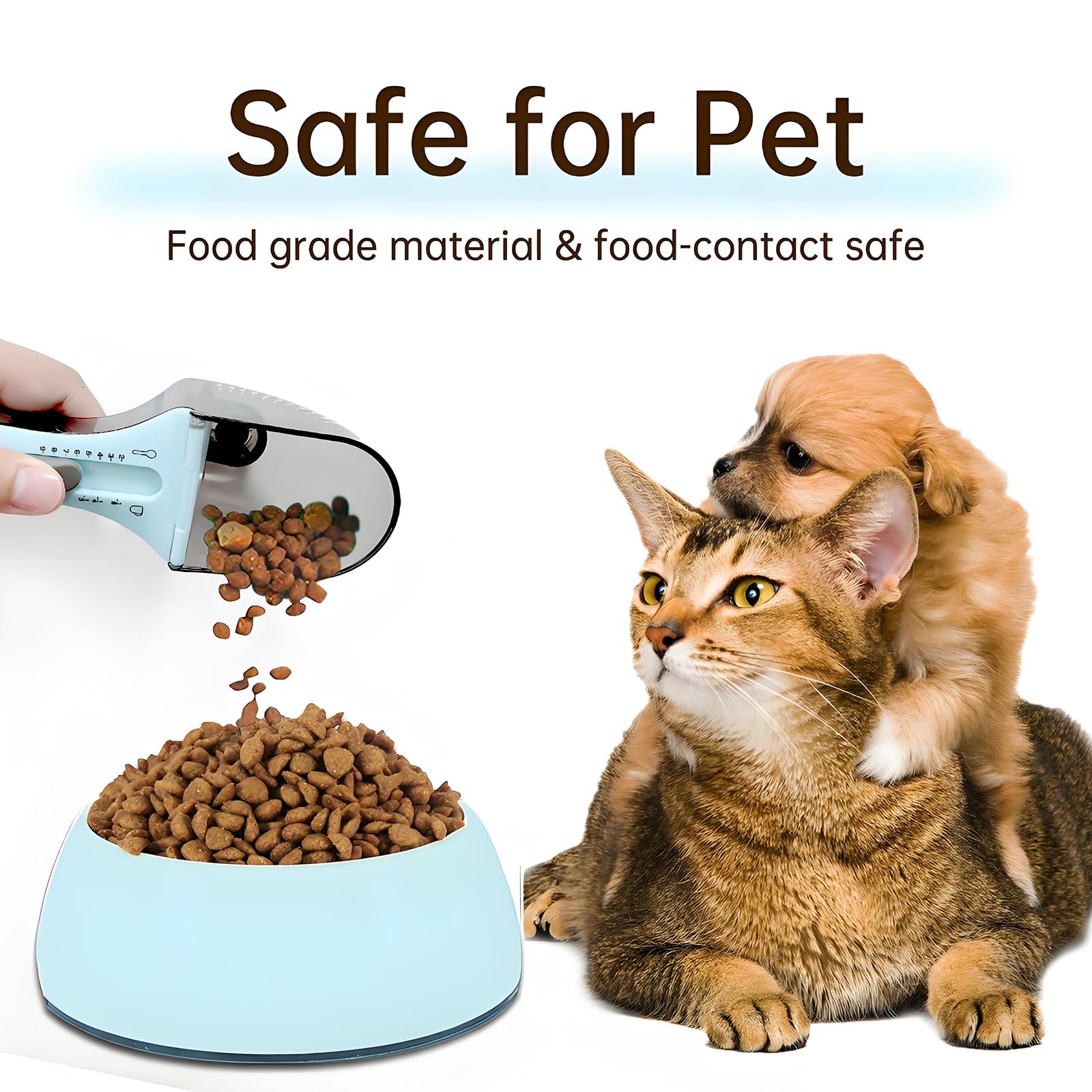 XBEING dishwasher-safe pet scoop simplifies cleanup after feeding.