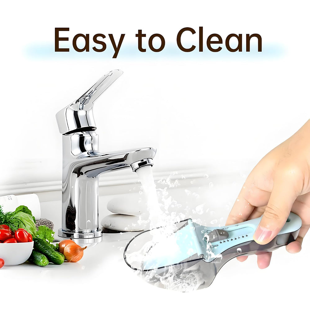 XBEING adjustable cup works for rice, flour, soybeans and bulk ingredients.