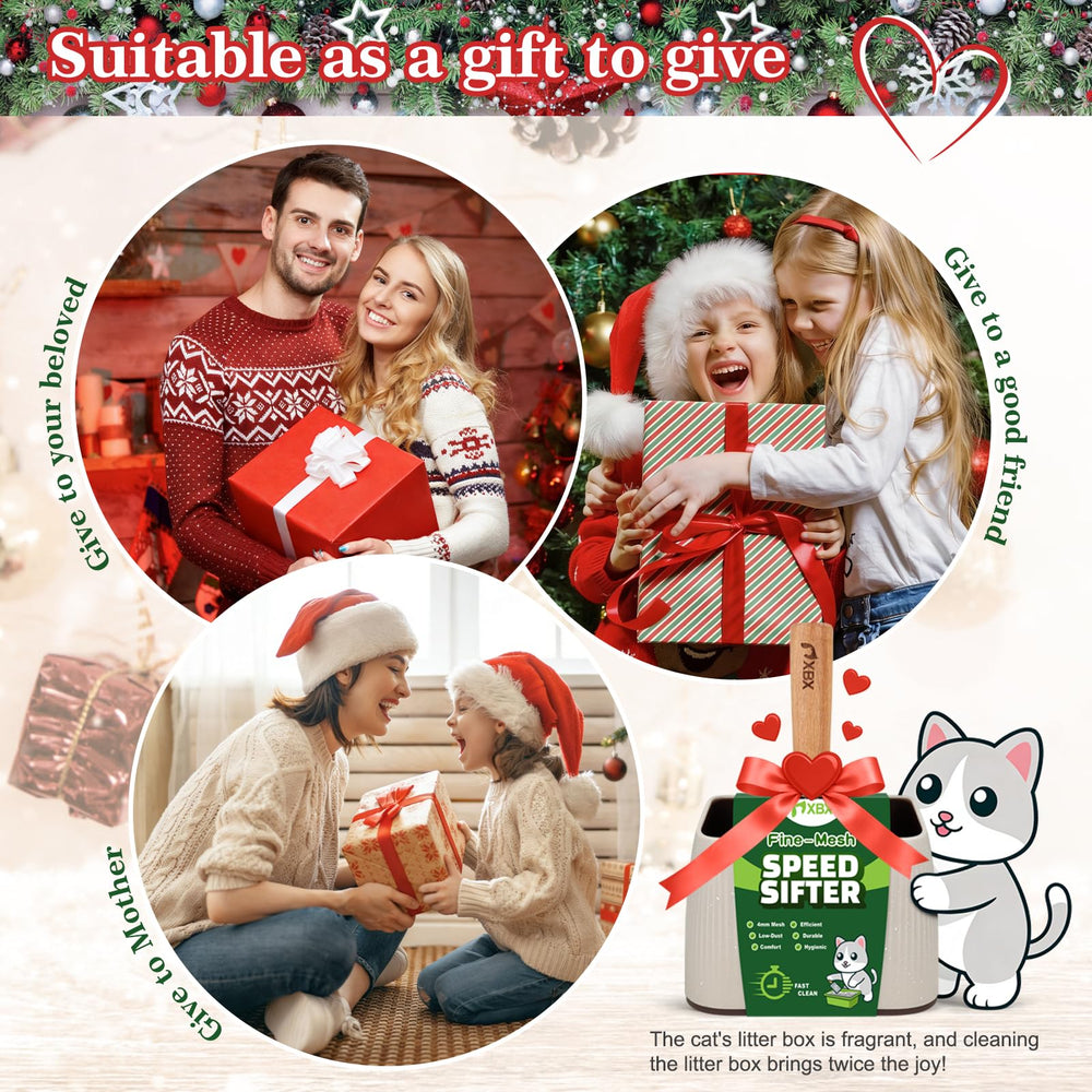 XBX cat litter scoop in use beside a litter box showing practical application.