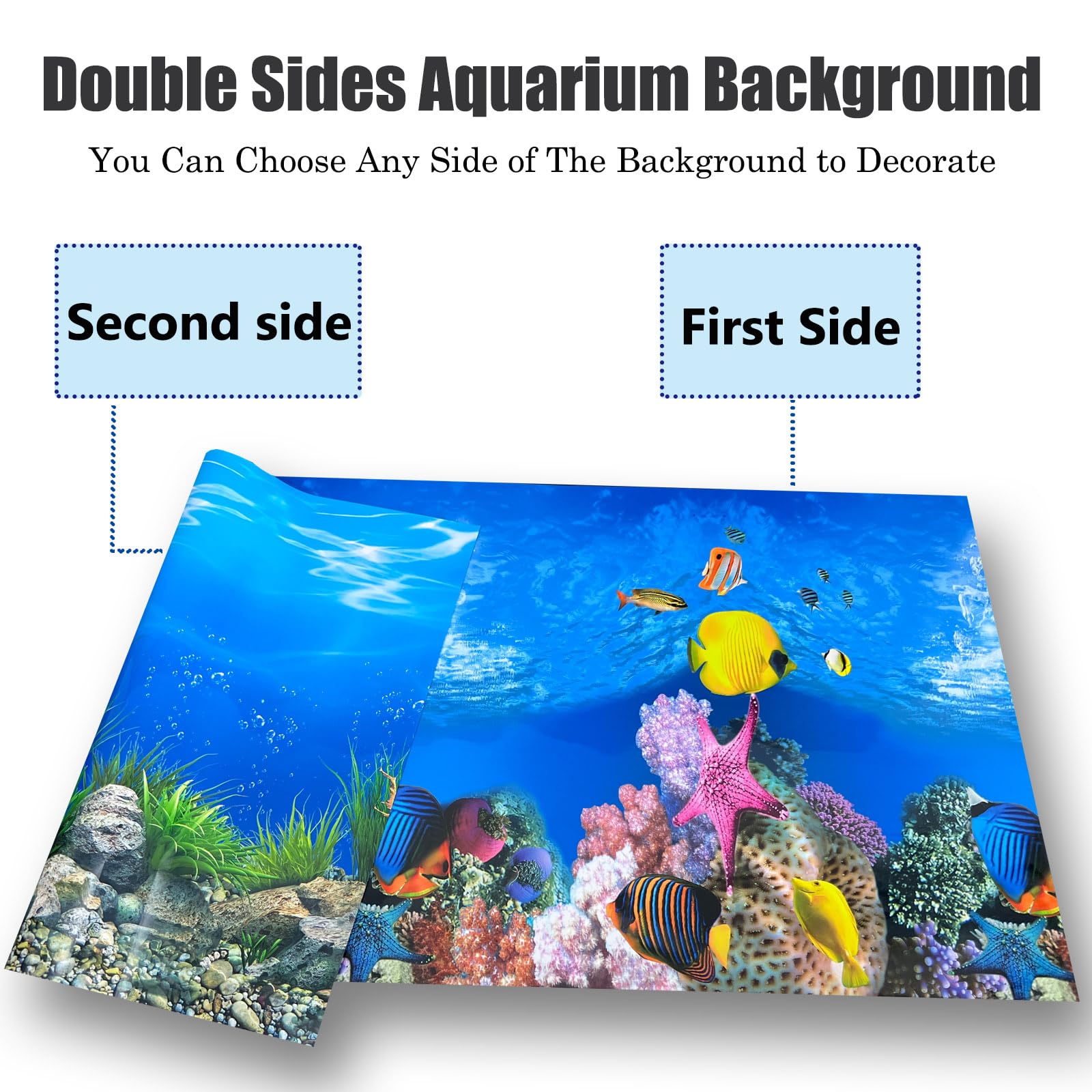 XCNO background 11-6x25 inch fits 10 to 20 gallon tanks