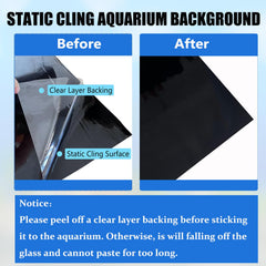 XCNO aquarium background static cling black clean-tank scene enhances overall display clarity.