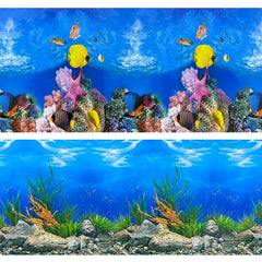 XCNO aquarium background with water plants and 3D coral for lifelike sea scene