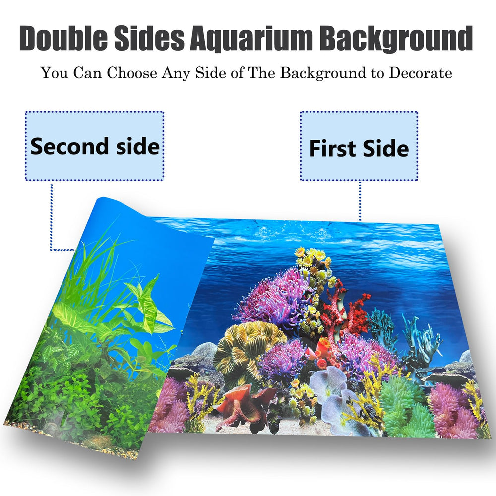 XCNO fish background easy-trim design fits multiple tank sizes.