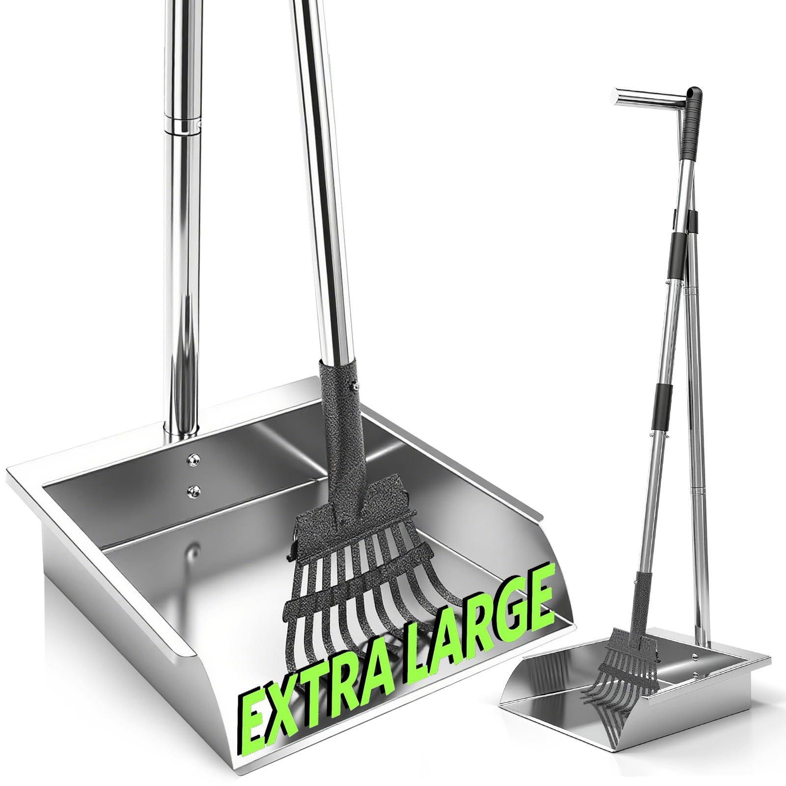 XDMURYM Pooper Scooper long handle enables back-friendly upright cleaning