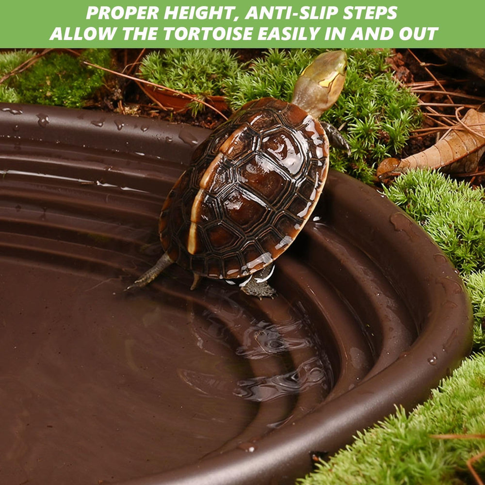 XDONEF leaf-shaped large dish offers spacious feeding or bathing in terrariums