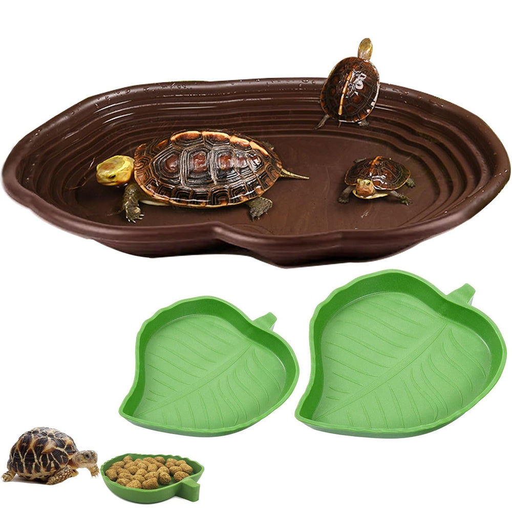 XDONEF tortoise soaking dish for easy climbing and soaking in habitat