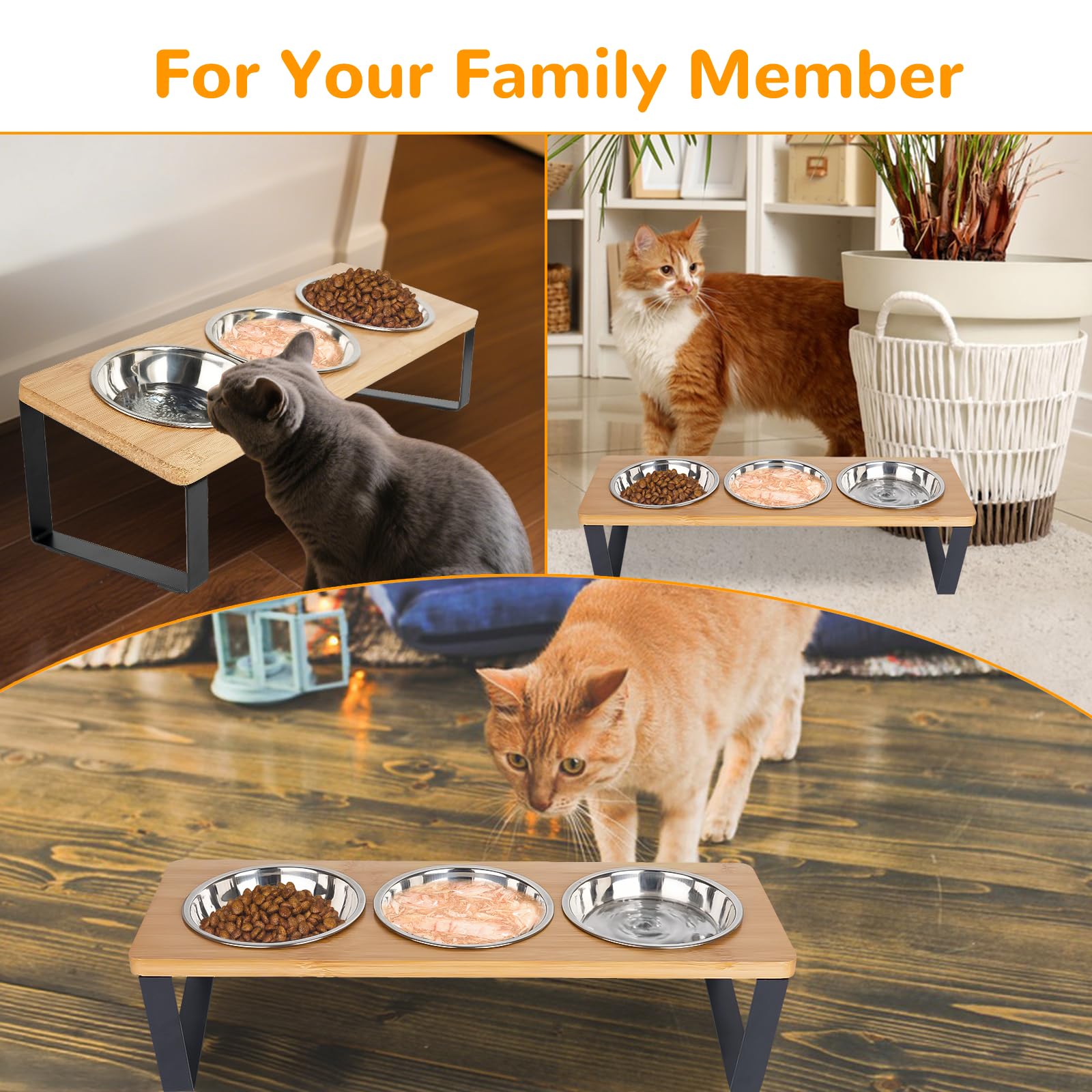 XDRKJDH elevated cat bowls rust-resistant stainless steel – durable and easy to maintain.