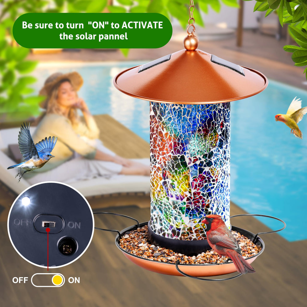 XDW-GIFTS mosaic glass cap and base reflect sunlight beautifully