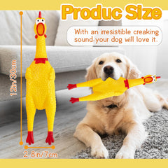 Xeehwb rubber chicken during dog playtime for interactive fun