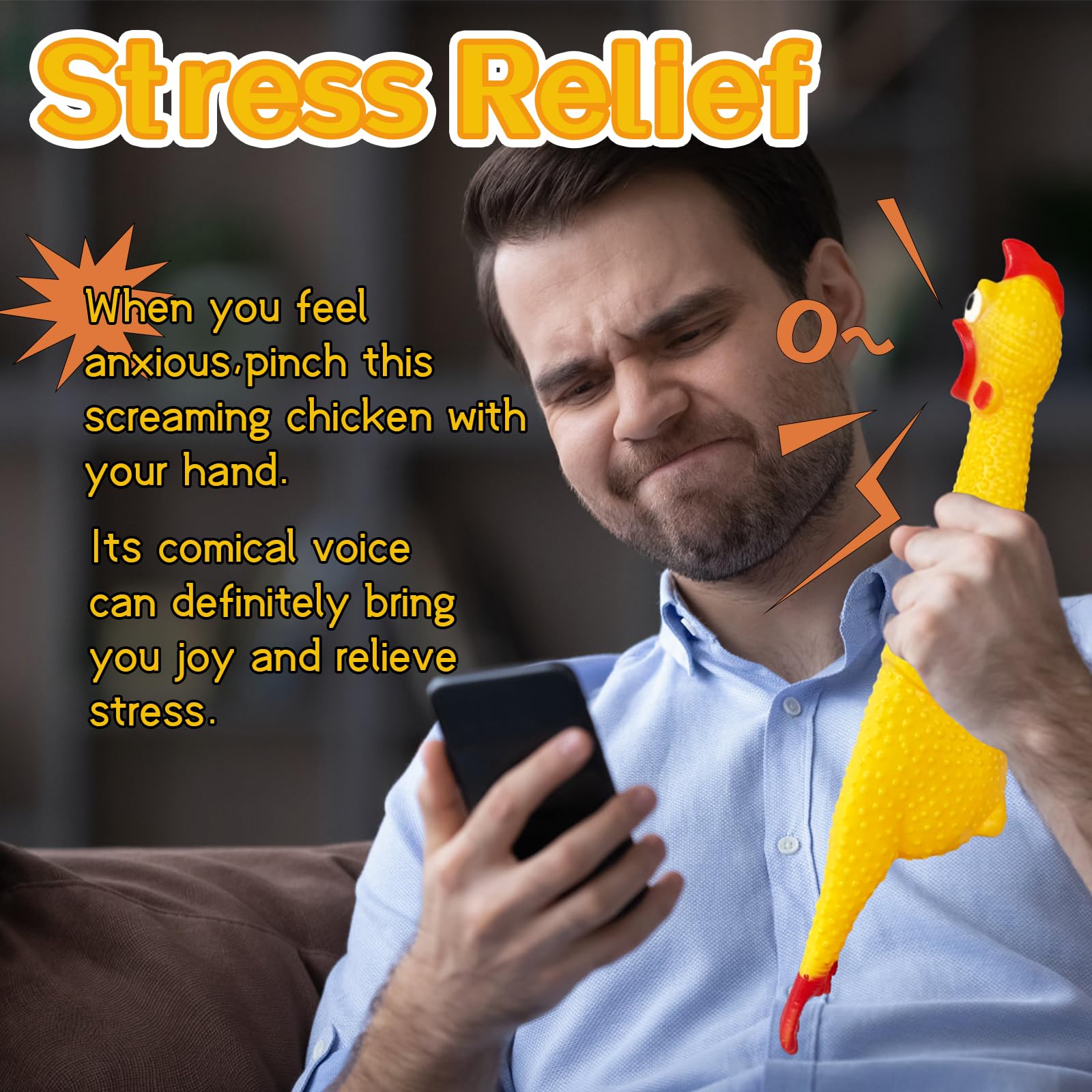 Xeehwb rubber chicken durable odorless rubber for long-lasting play