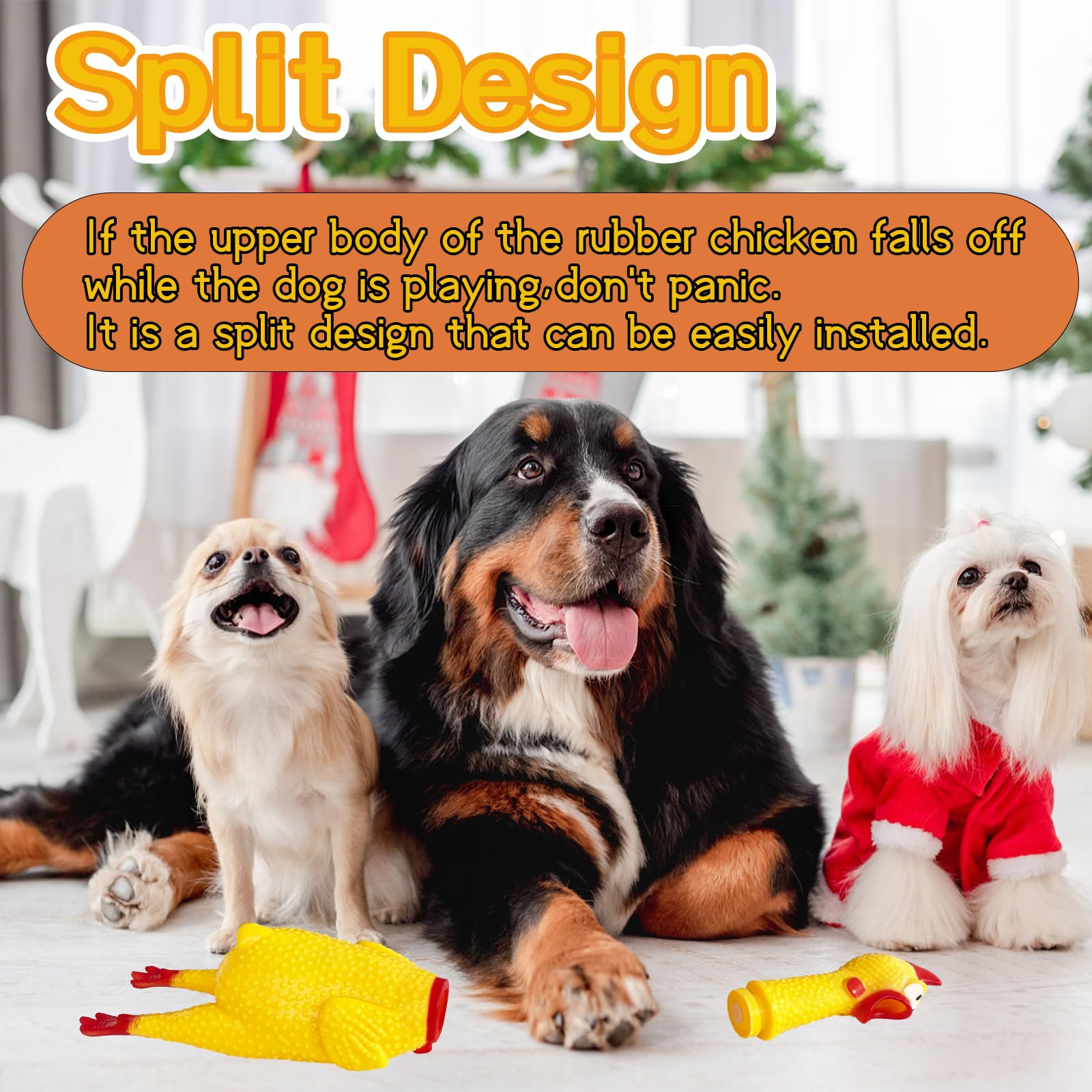 Xeehwb rubber chicken split design easy reassembly after play