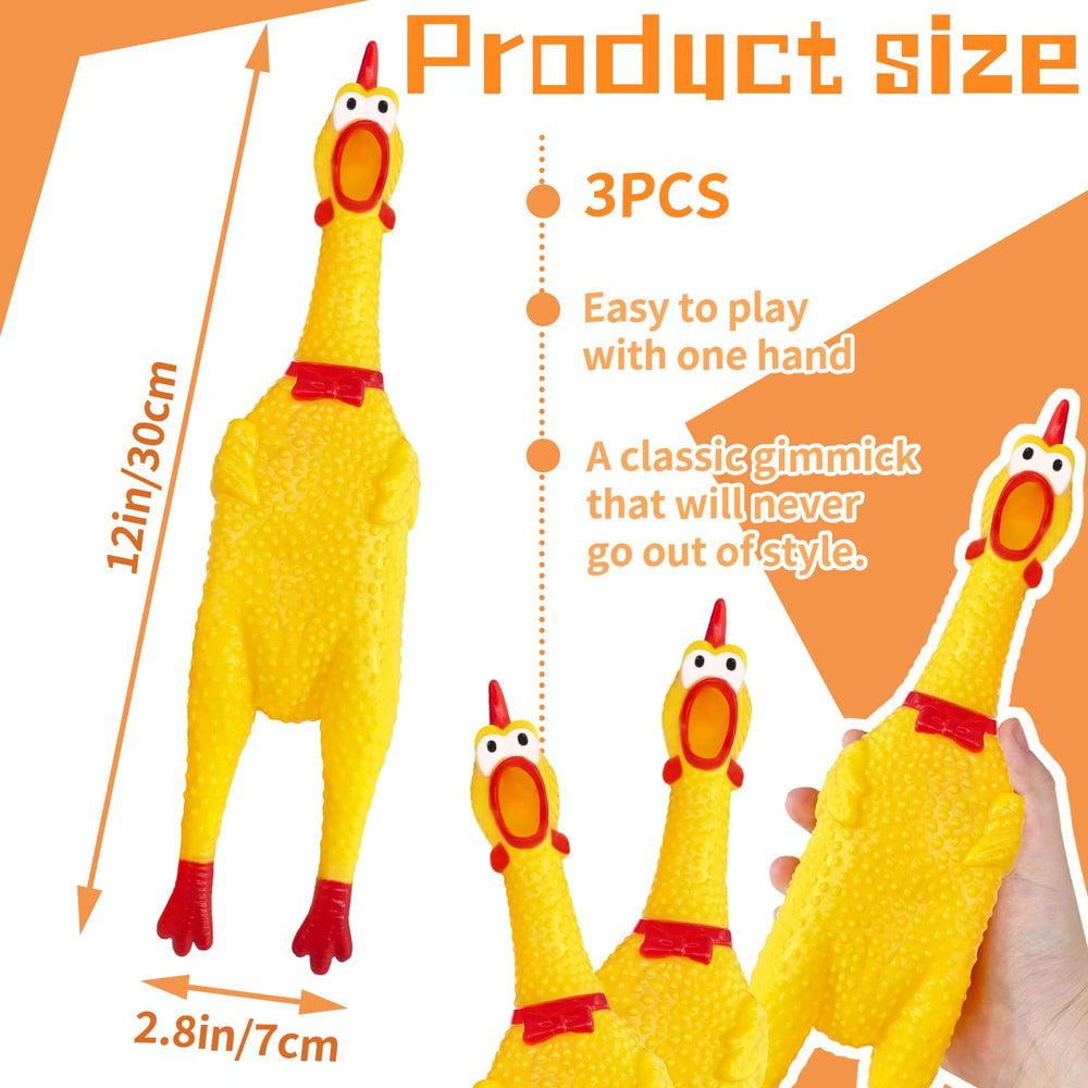 Xeehwb rubber chicken squeaker closeup – durable toy for long-lasting fun.