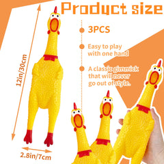 Xeehwb rubber chicken squeaker closeup – durable toy for long-lasting fun.
