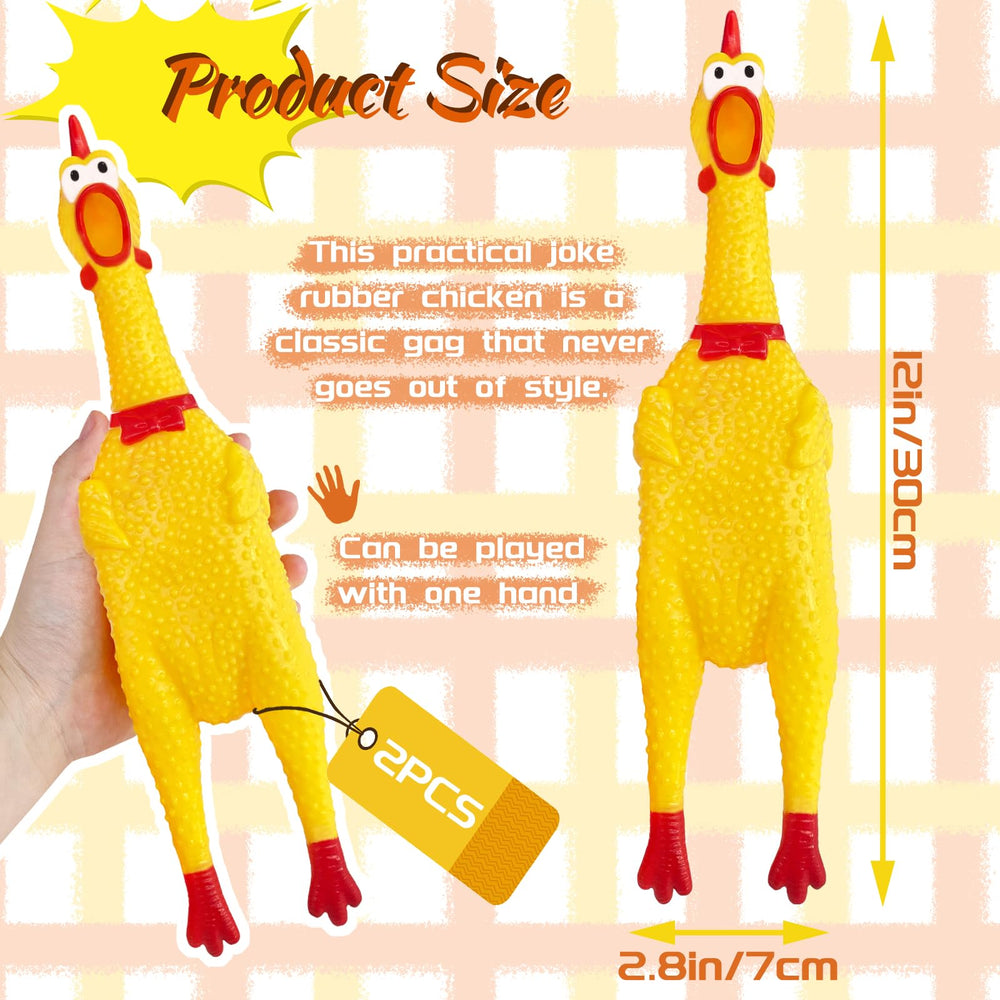 Xeehwb yellow squawking chicken dog toy for interactive play