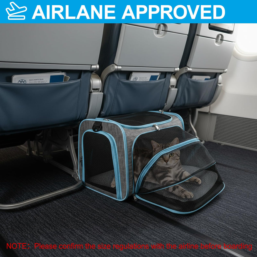 Xeoca pet carrier compact dimensions fit neatly under seating and storage.