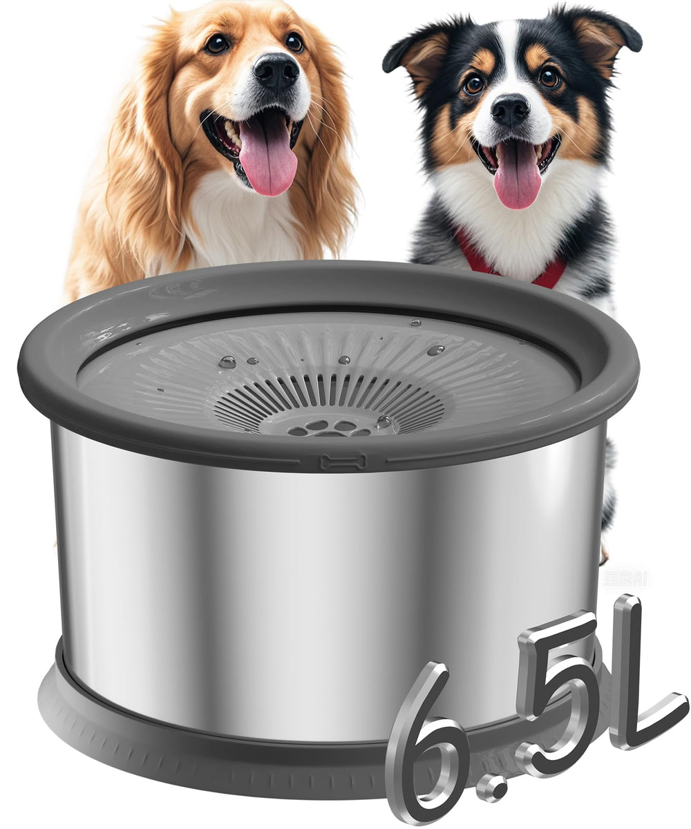 Xetino 6.5L dog water bowl top view offers ample hydration for busy households.