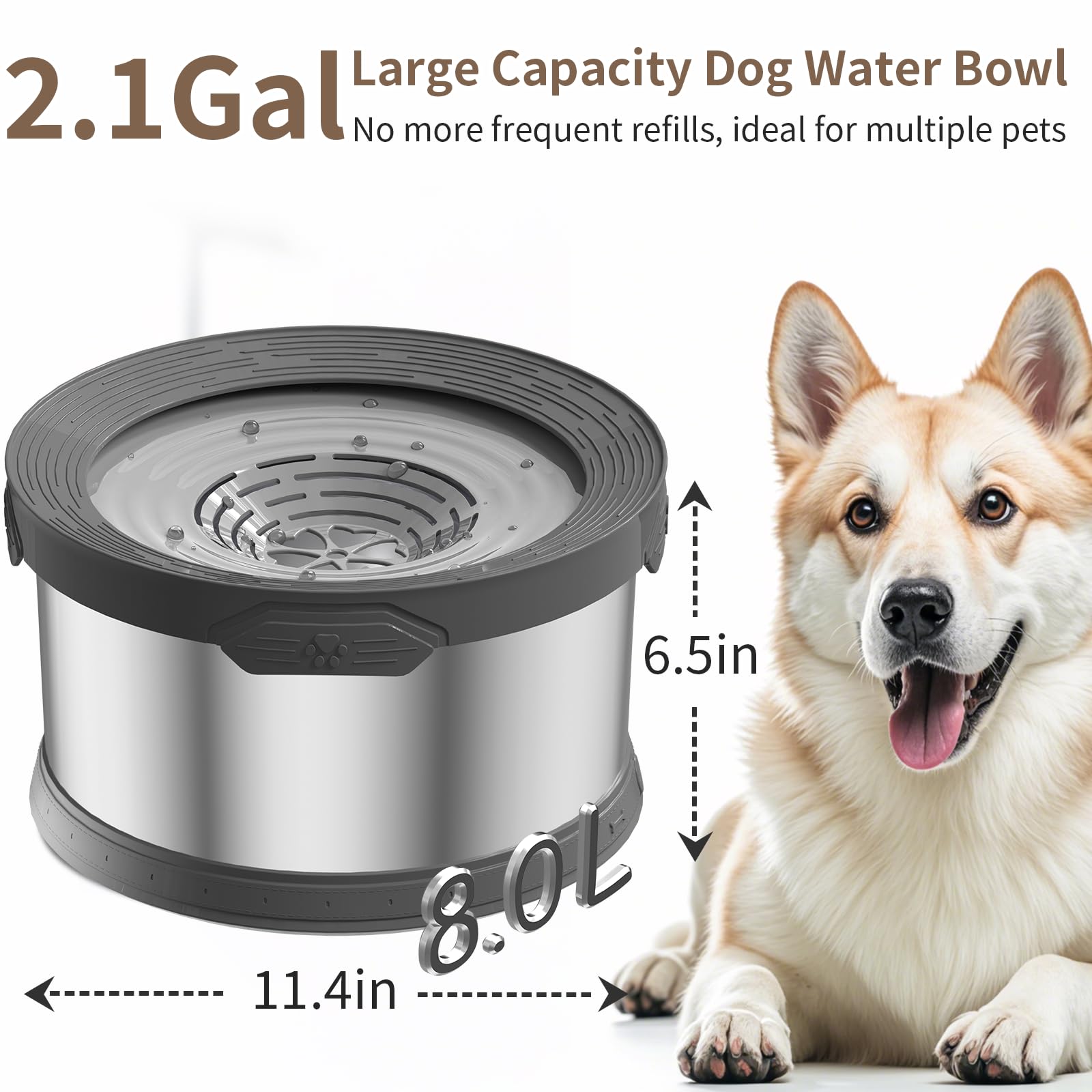 Xetino water bowl anti-slip mat helps keep your floor dry during busy feeding times