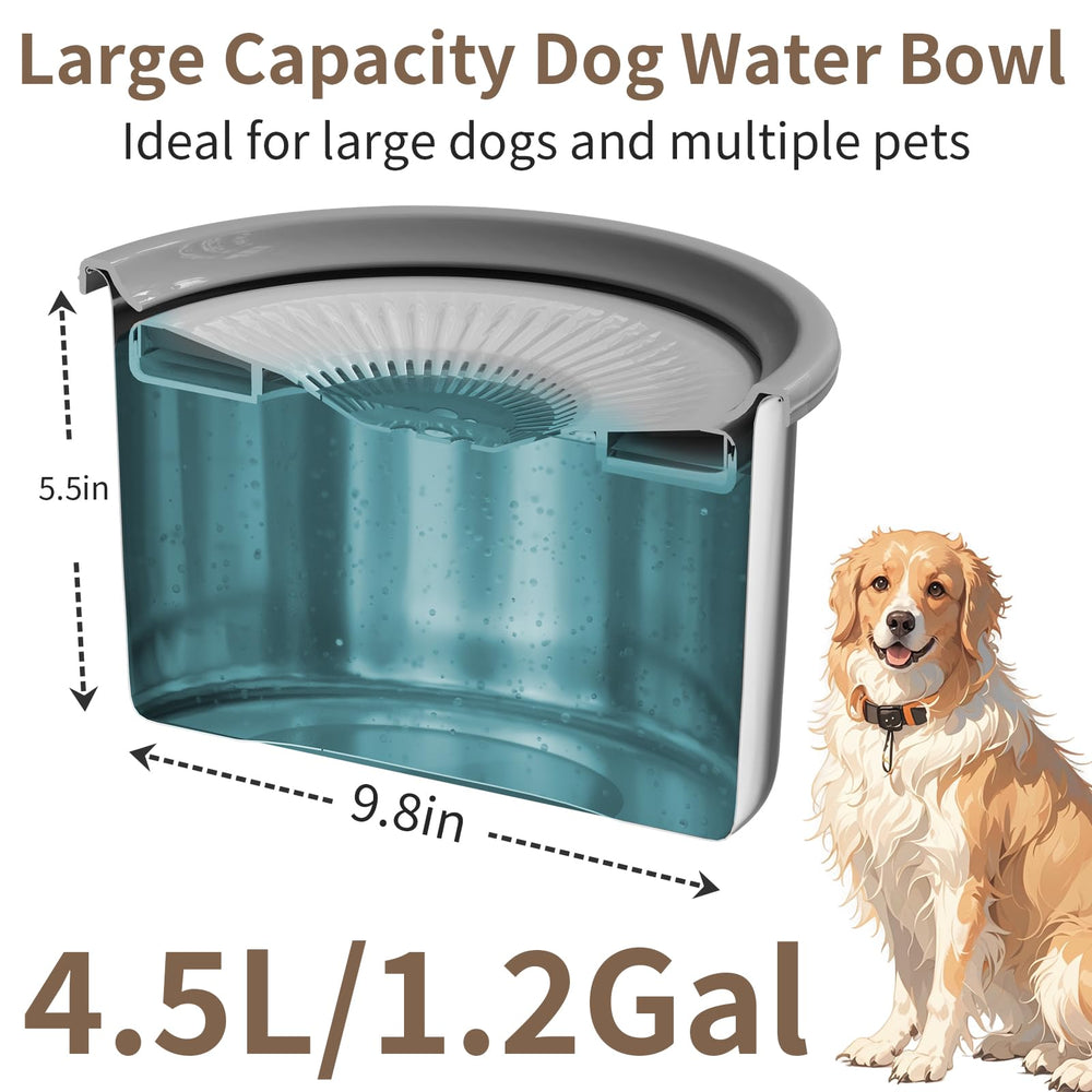 Xetino dog water bowl with slow flow reduces drinking speed and spills during busy days