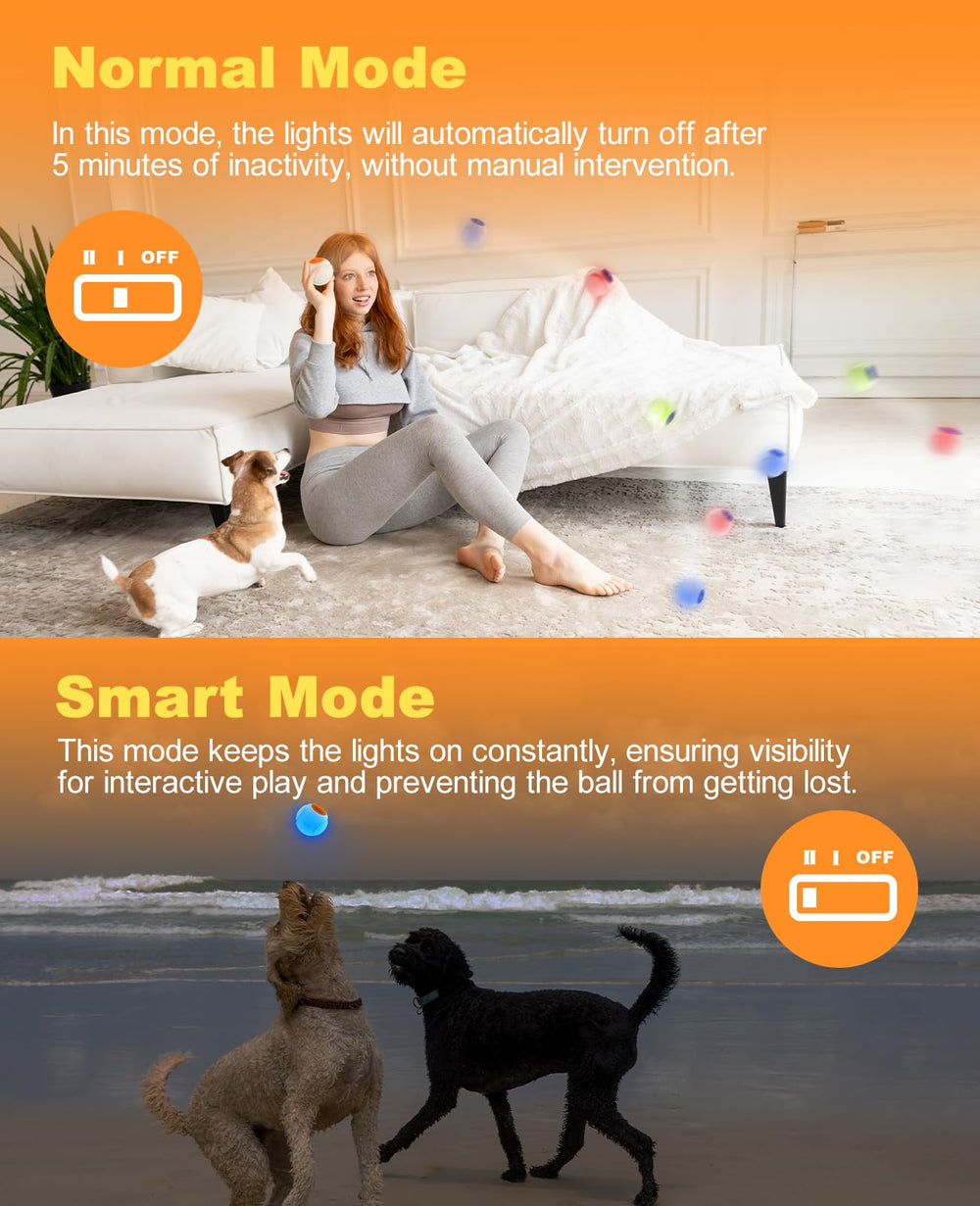 Xeuch LED dog ball orange scent technology entices dogs with natural fragrance during chewing.