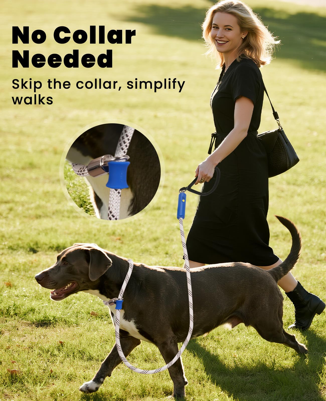 Xeuch LED leash visible up to 1000 feet improves night-time pedestrian safety.