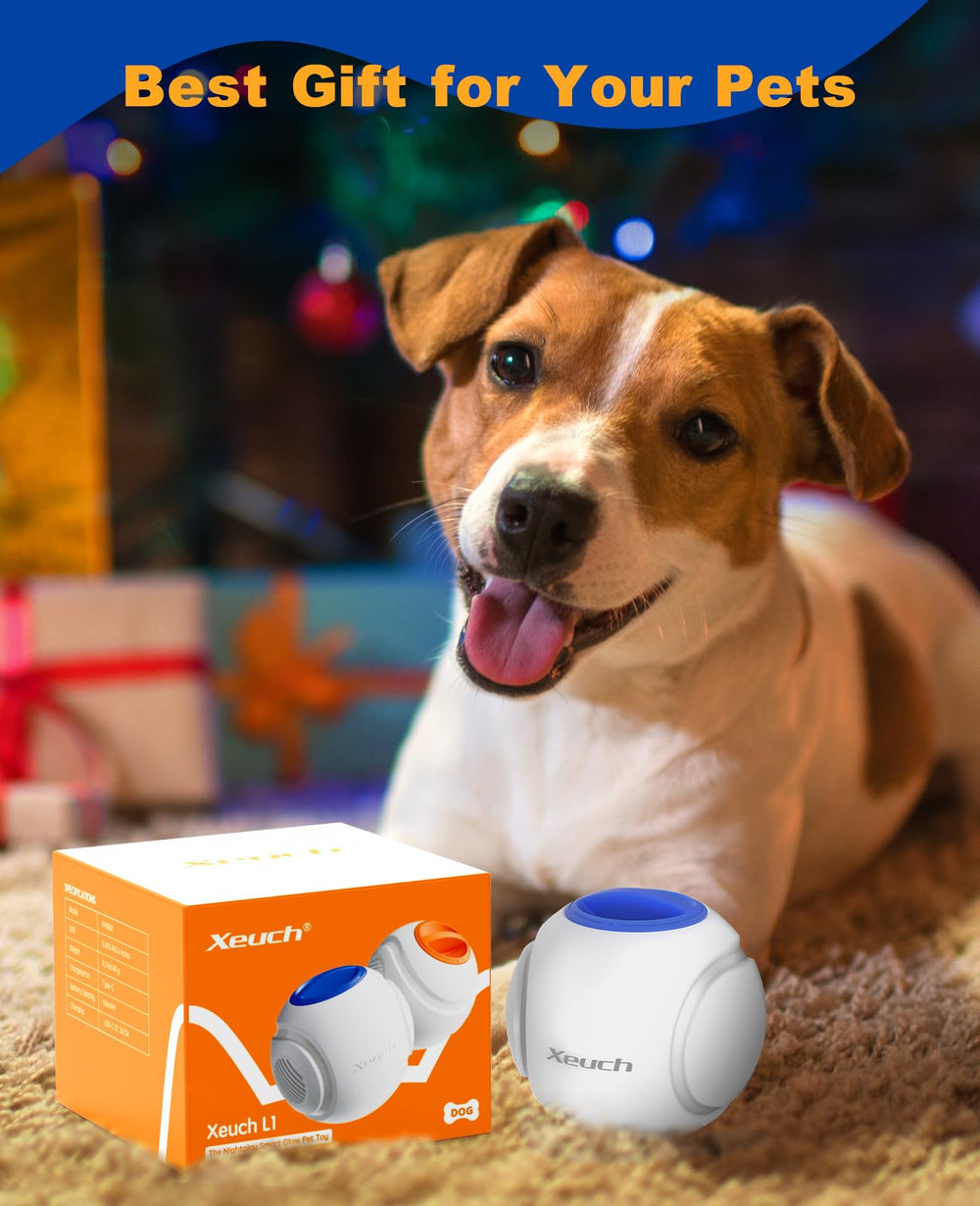 Xeuch waterproof light-up dog ball ready for muddy outdoor cleaning.