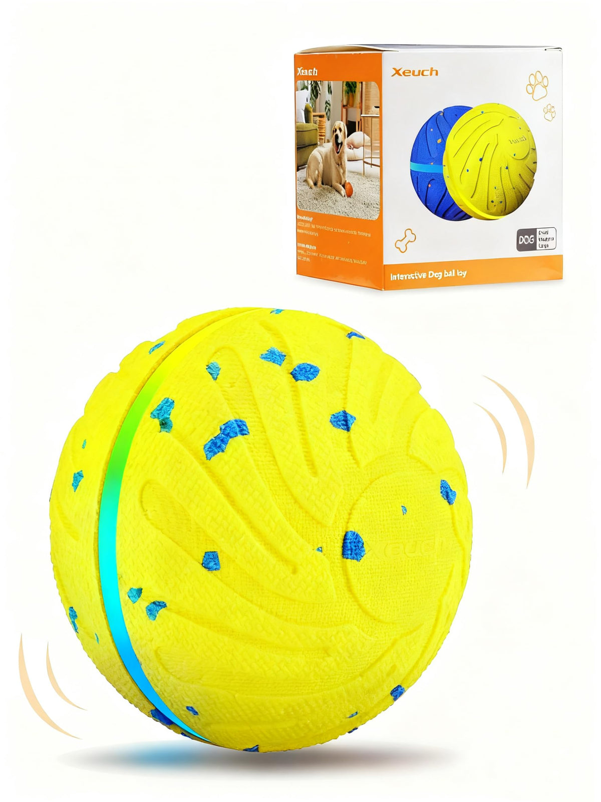Xeuch Smart Interactive Dog Ball charging with LED indicators for quick power status.