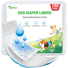 Xfire dog diaper liners booster pads packaging highlights absorbency and value