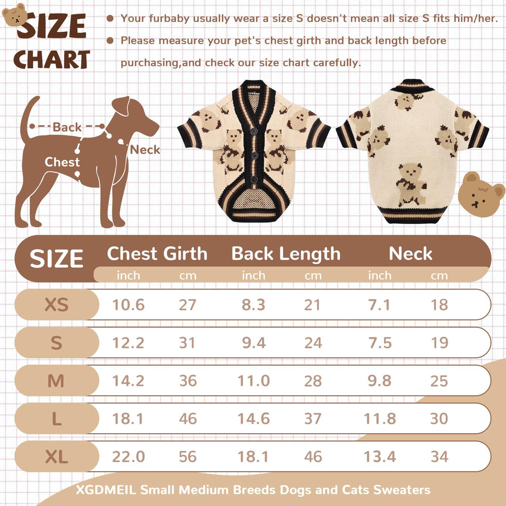 XGDMEIL size chart highlights five-fit options for precise sizing.