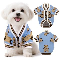XGDMEIL bear-pattern sweater front view offering stylish warmth for dogs