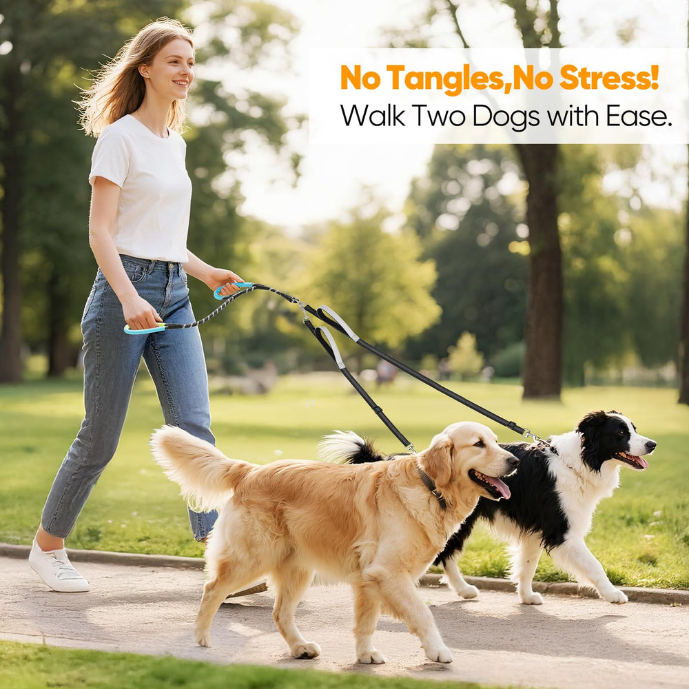 XiaZ leash visuals showing generous 5.5 ft total length with adjustable secondary leashes.