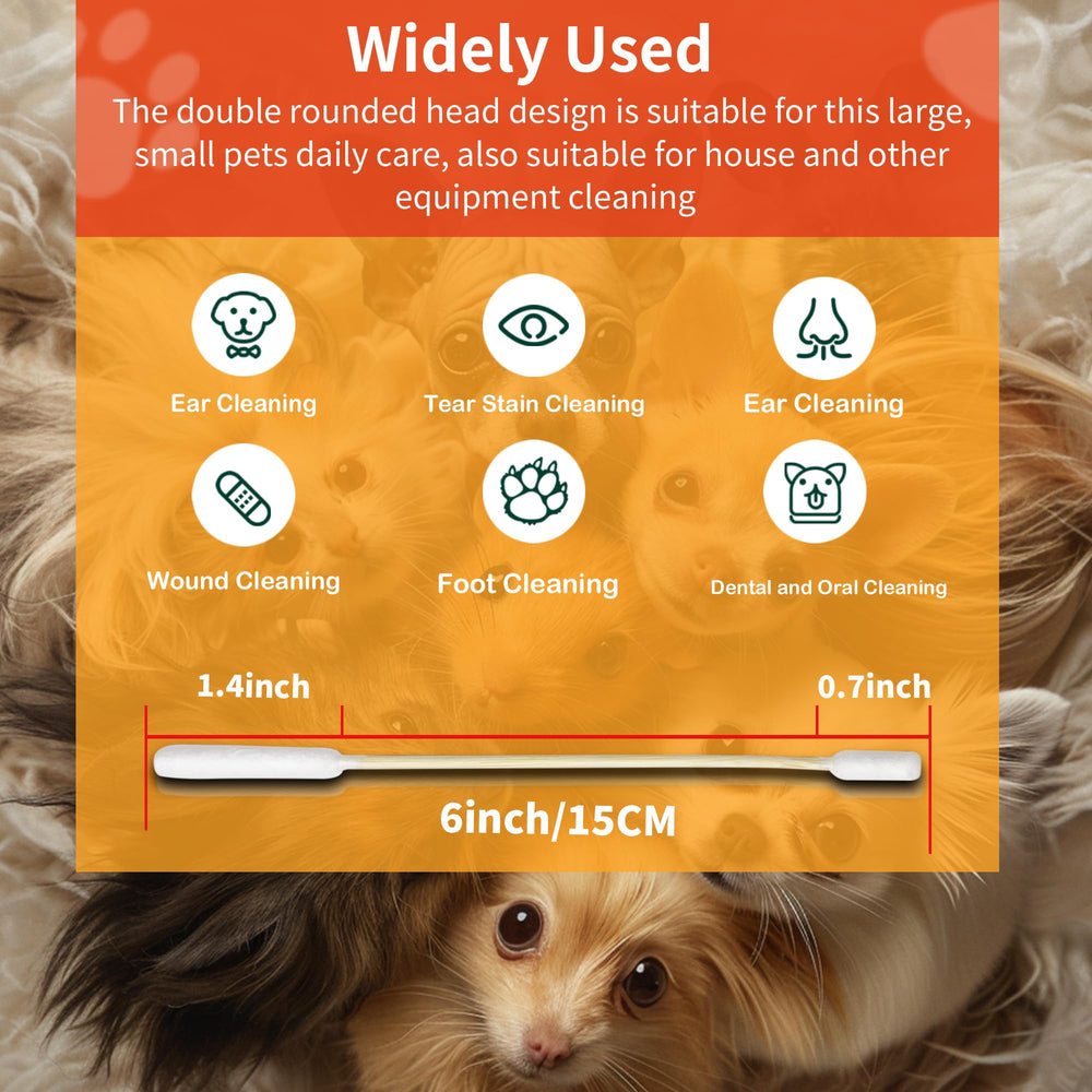 XIAOXINGYUN 100pcs dog ear swabs in a bulk box for pet care routines.
