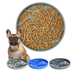 XIAOZHIHUI silicone slow feeder dog bowl in grey-green for controlled eating