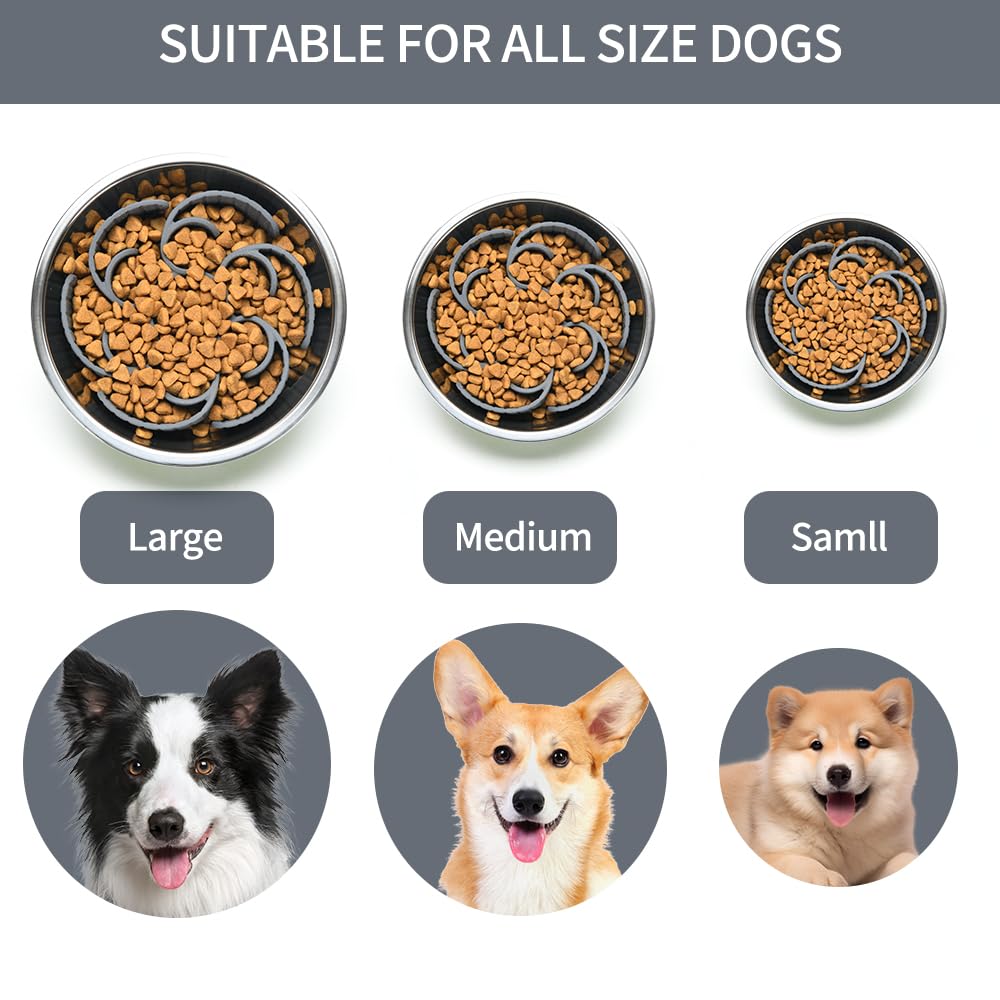 XIAOZHIHUI slow feeder bowl insert compatible with elevated bowls for breeds