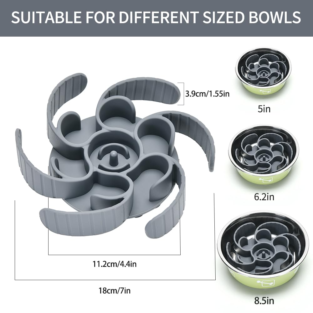 XIAOZHIHUI slow feeder bowl insert supports wet and dry foods for versatile meals