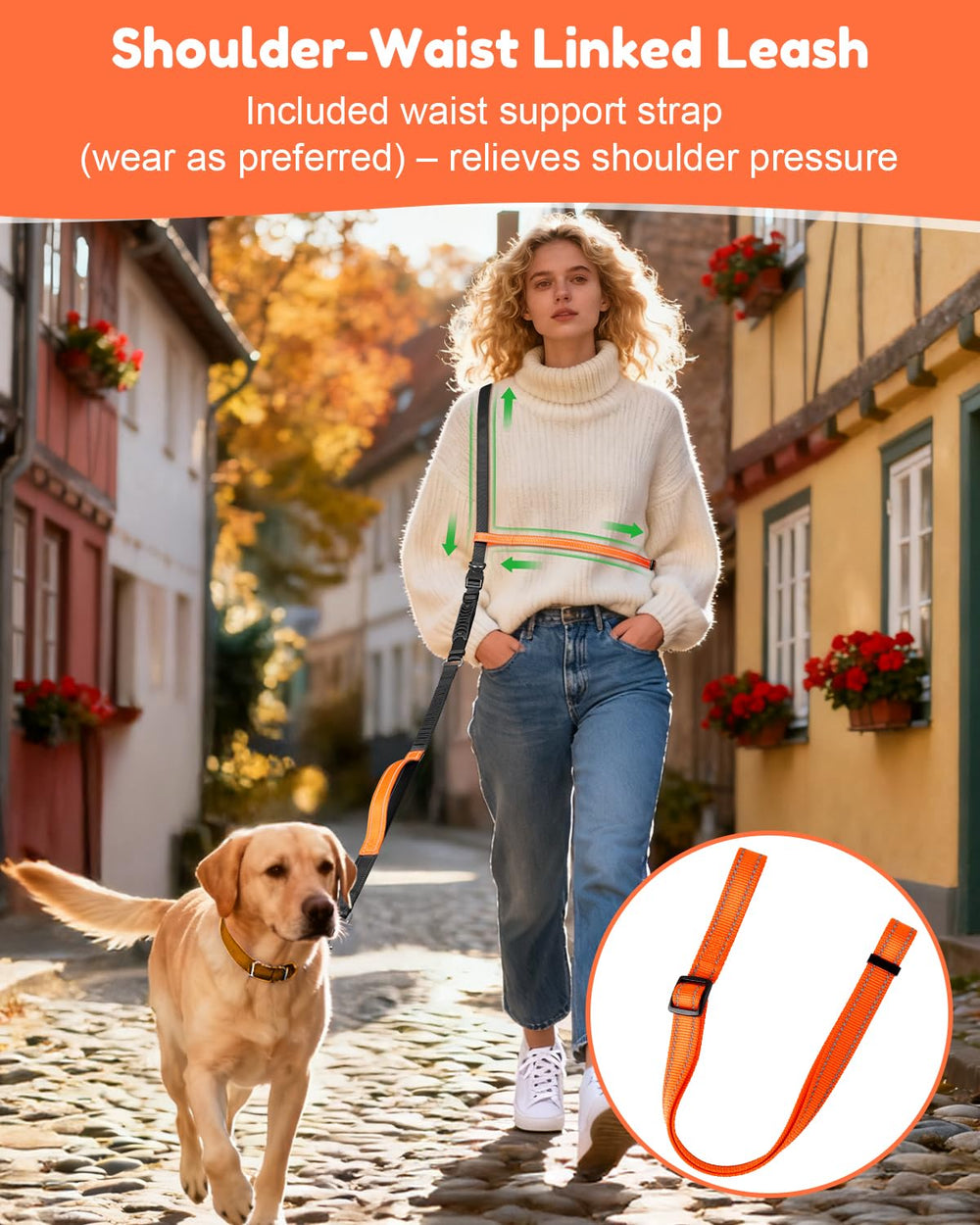 XiaZ leash length adjustable from 5.9 to 7.7 feet