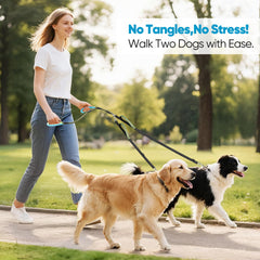 XiaZ Double Dog Leash 360 rotation swivel prevents tangles while dogs move