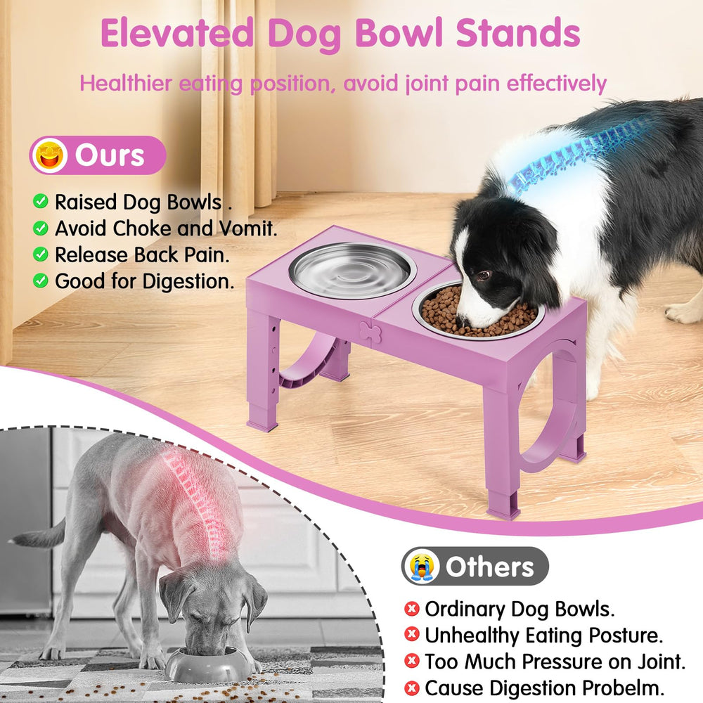 XiaZ dual stainless steel bowls for food and water with easy cleaning.