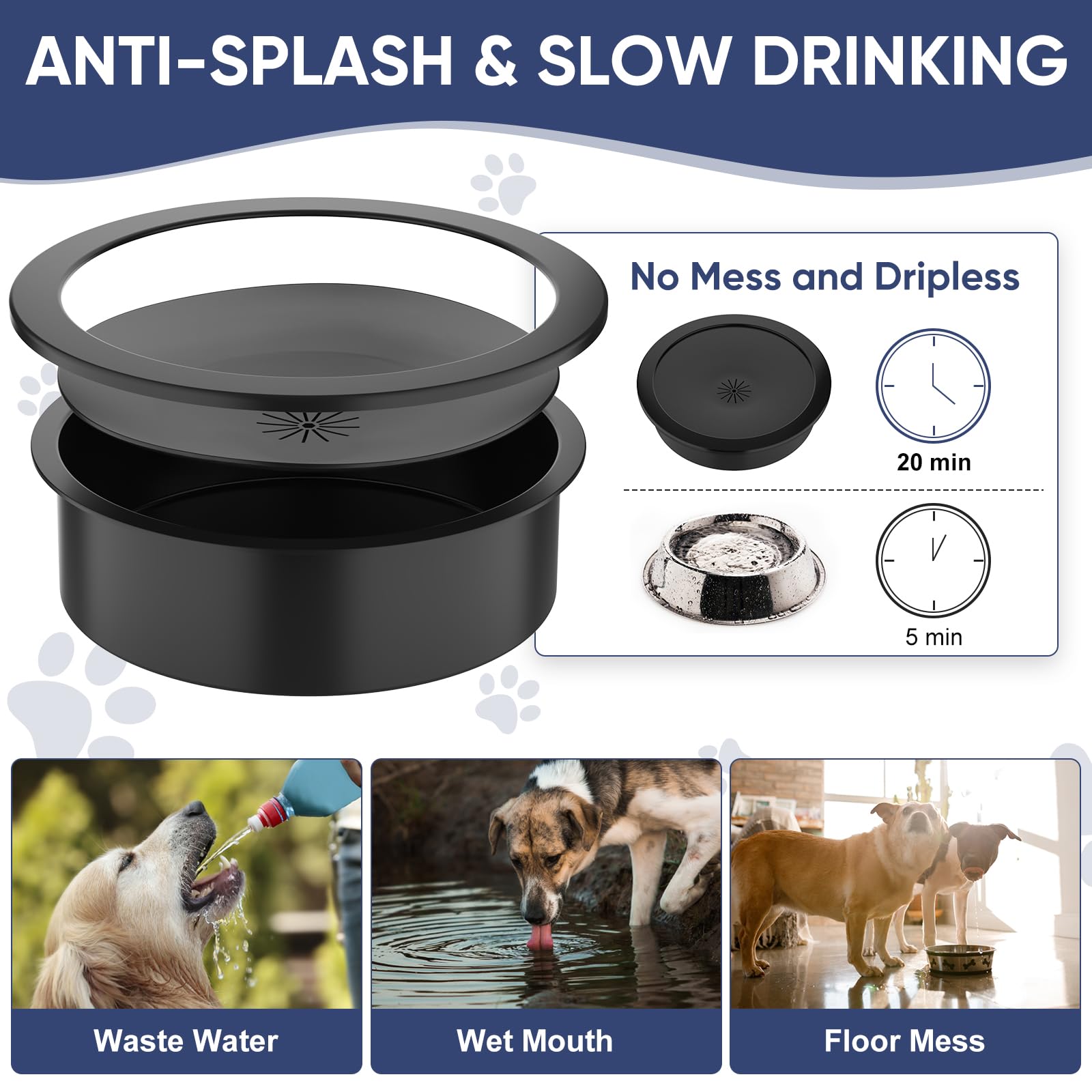 XIAZ easy-to-clean dog bowl stand simplifies post-meal cleanup.