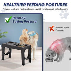 XIAZ elevated dog bowl stand supports comfortable posture during meals.