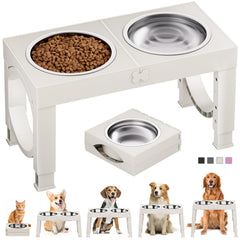 XiaZ elevated dog bowls stand assembly for adjustable height, supporting comfortable feeding posture.
