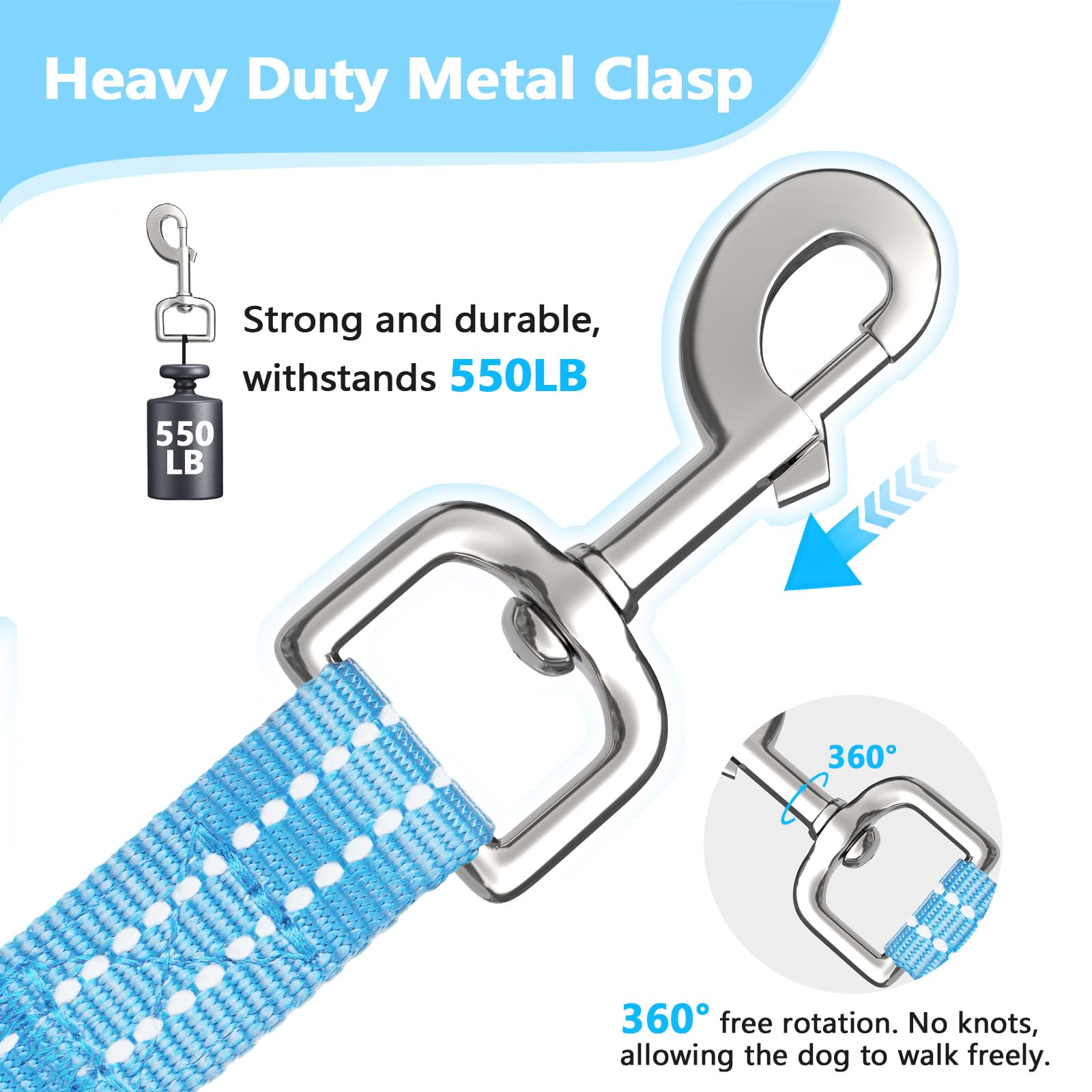 XiaZ long dog leash offers up to 550 lbs bearing for durable training sessions.