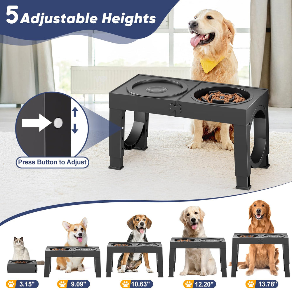 XIAZ non-slip dog bowl stand keeps bowls secure for active dogs.